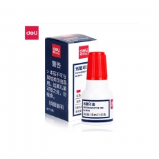 得力(deli)10ml财务印章光敏印油 红色印章印台印油 办公用品 9879